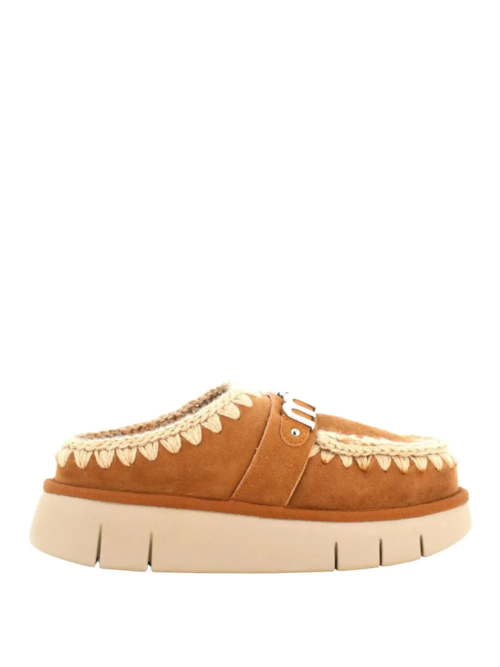 Stivaletti Mou Donna Bounce Clog Metal Logo Marrone Mou Angolo dello Sport