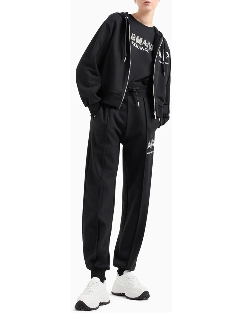 T-Shirt Armani Exchange Donna Nero Armani Angolo dello Sport