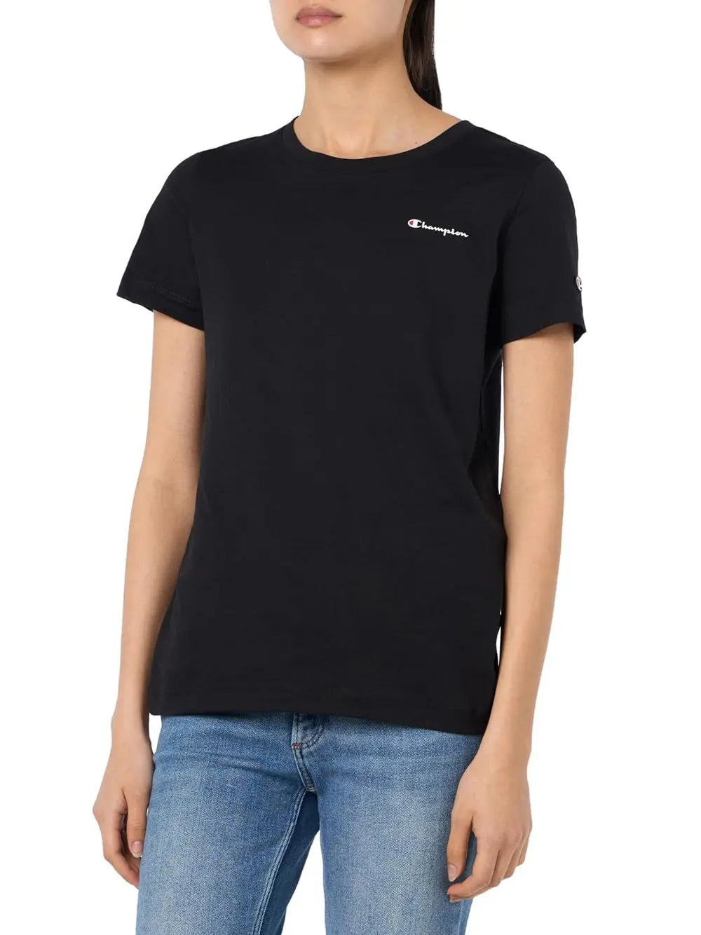 T-Shirt Champion Donna Nero Champion Angolo dello Sport