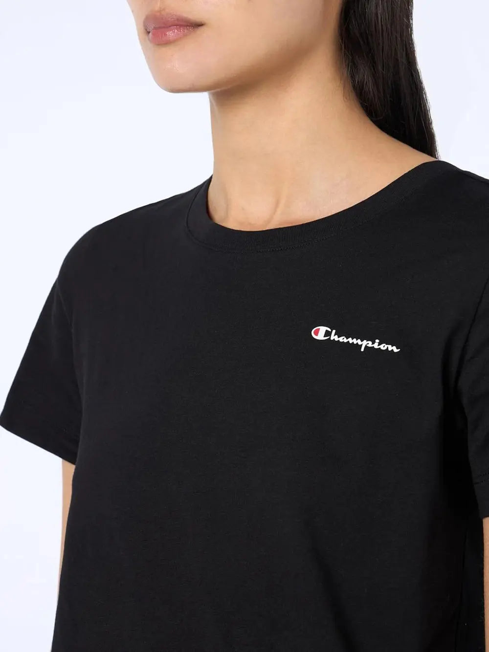 T-Shirt Champion Donna Nero Champion Angolo dello Sport