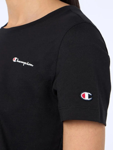 T-Shirt Champion Donna Nero Champion  Angolo dello Sport