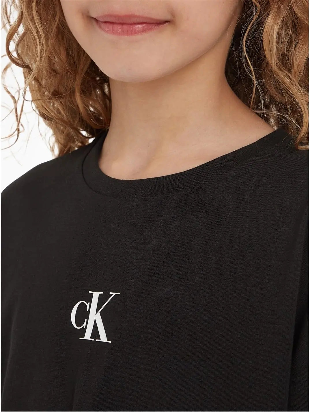 T-Shirt Ck Logo Boxy Calvin Klein Jr Bambina - Nero Calvin Klein Angolo dello Sport