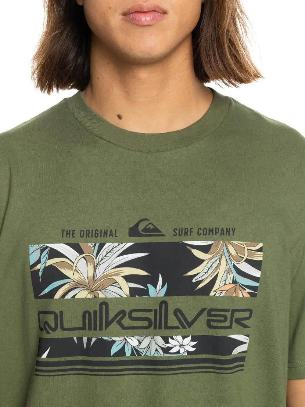 T-Shirt Quicksilver Uomo Tropical Rainbow Verde Quicksilver  Angolo dello Sport