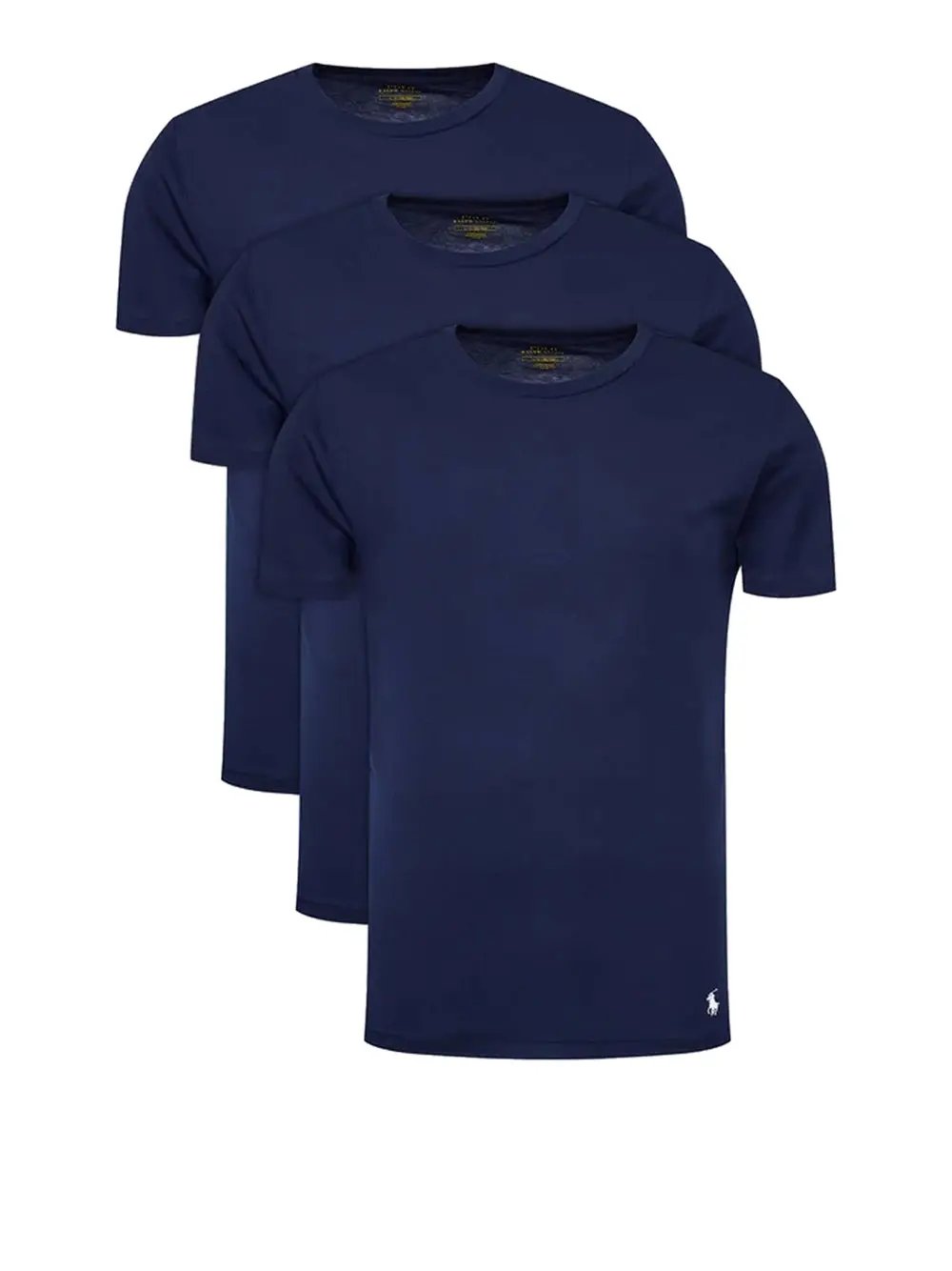 T-Shirt Ralph Lauren Uomo Ss Crew 3 Pack Navy Ralph Lauren Angolo dello Sport