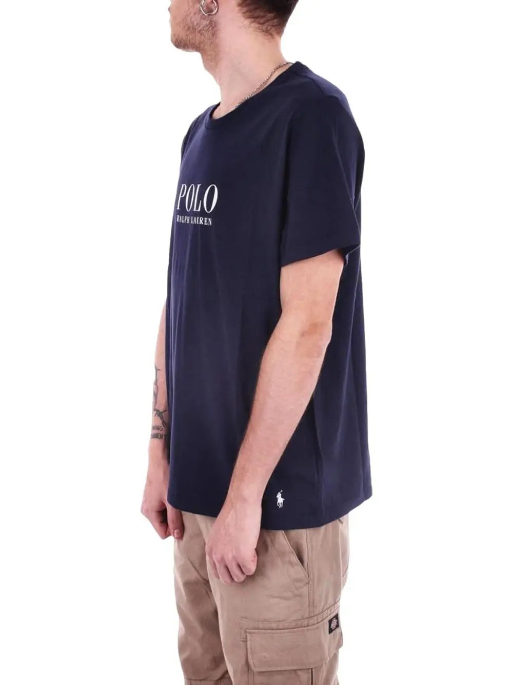 T-Shirt Ralph Lauren Uomo Ss Crew Sleep Top Navy Ralph Lauren Angolo dello Sport