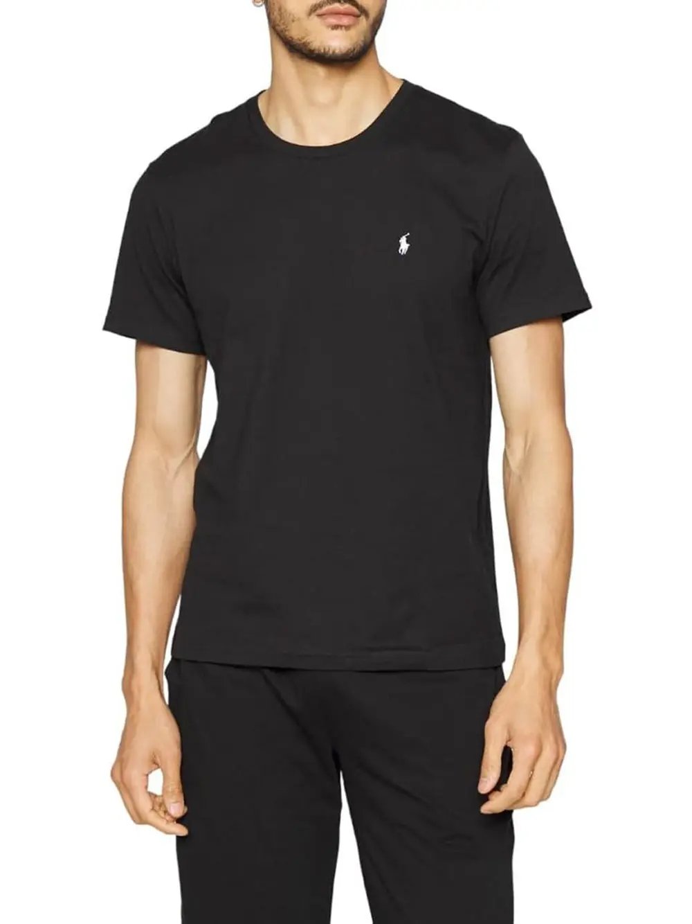 T-Shirt Ralph Lauren Uomo Ss Crew Sleep Top Nero Ralph Lauren Angolo dello Sport