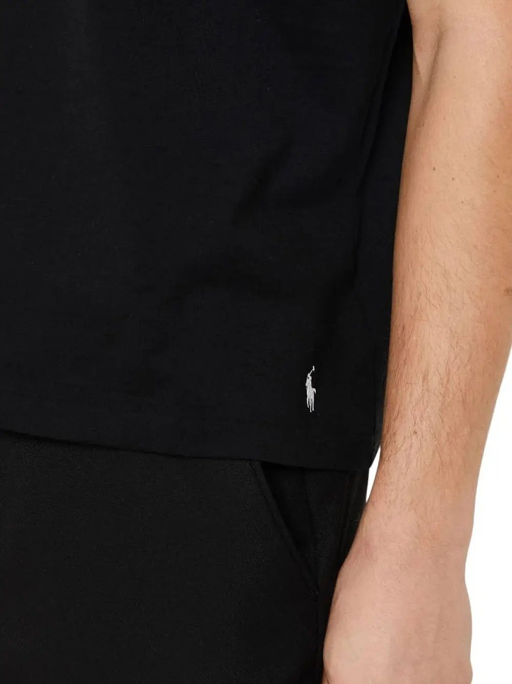 T-Shirt Ralph Lauren Uomo Ss Crew Sleep Top Nero Ralph Lauren Angolo dello Sport