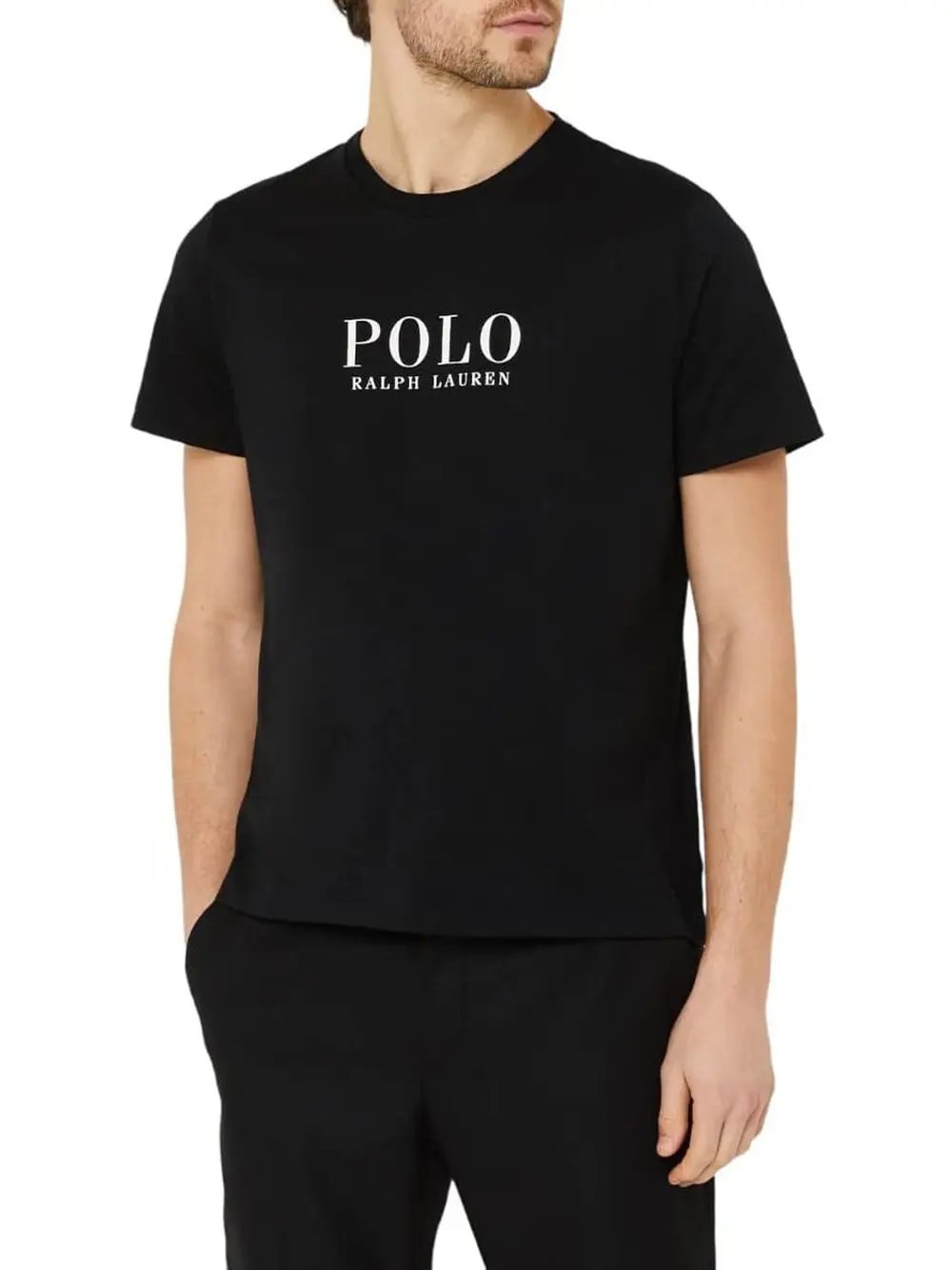 T-Shirt Ralph Lauren Uomo Ss Crew Sleep Top Nero Ralph Lauren Angolo dello Sport