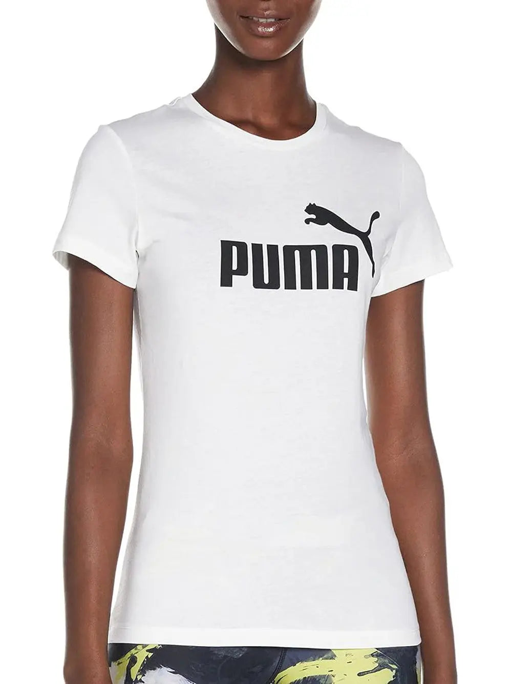 T-Shirt Sportiva Puma Donna Ess Logo Bianco Puma Angolo dello Sport