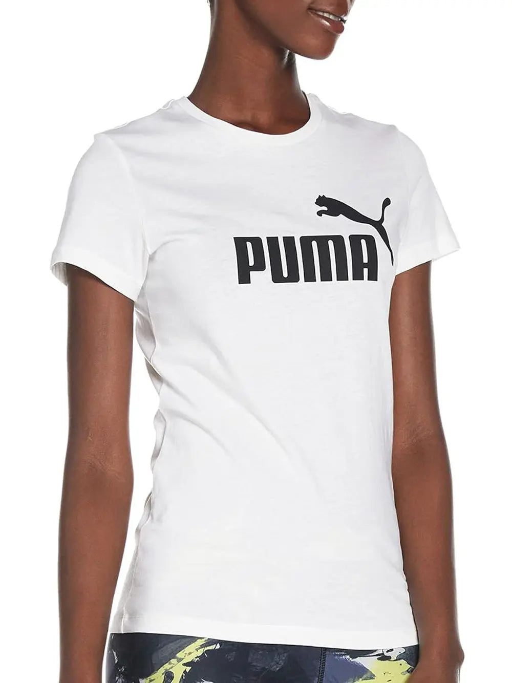 T-Shirt Sportiva Puma Donna Ess Logo Bianco Puma Angolo dello Sport