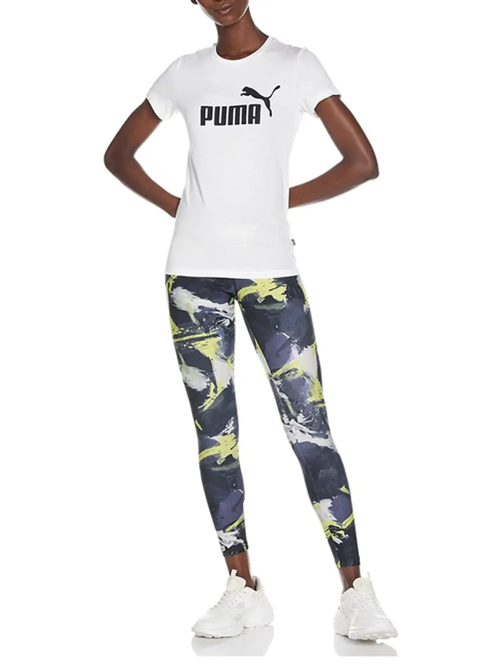 T-Shirt Sportiva Puma Donna Ess Logo Bianco Puma Angolo dello Sport