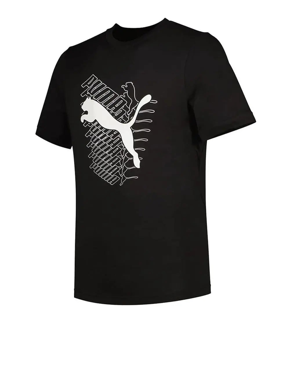 T-Shirt Sportiva Puma Uomo Graphics Cat Nero Puma Angolo dello Sport