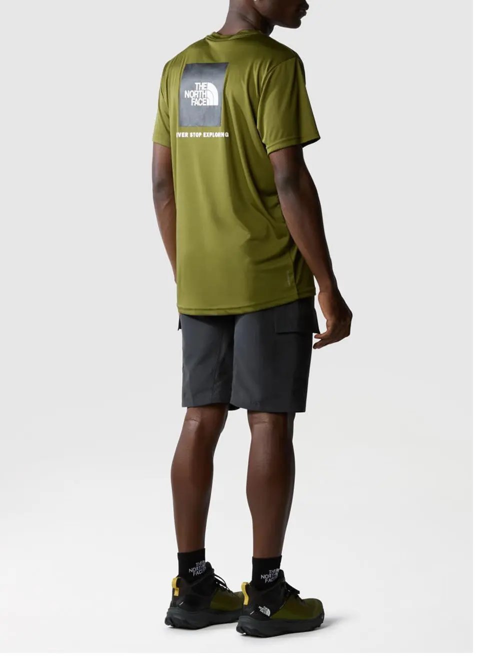 T-Shirt Sportiva The North Face Uomo Reaxion Red Verde The North Face Angolo dello Sport