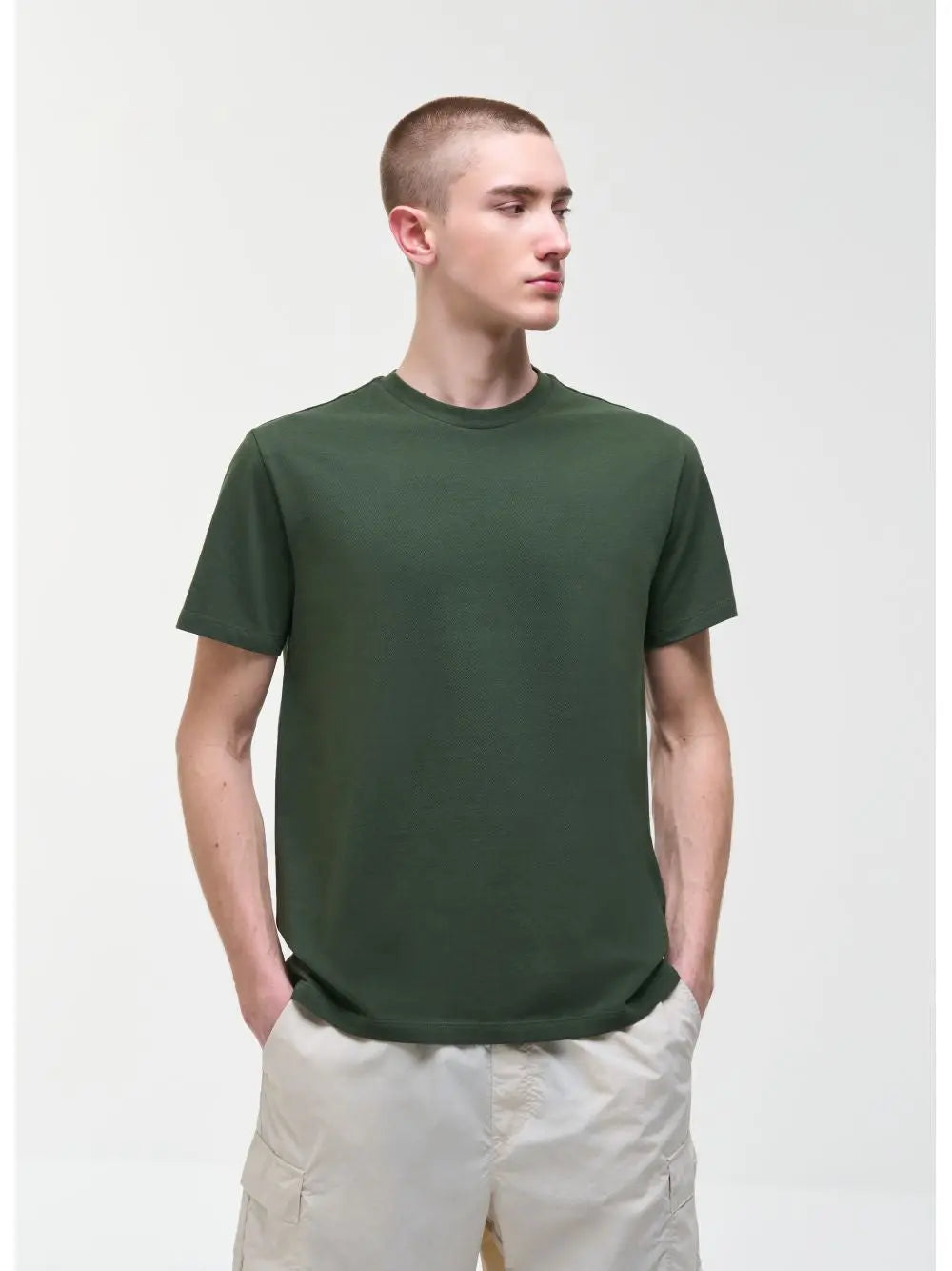 T-shirt Colmar logata in piqué di cotone Uomo - Verde