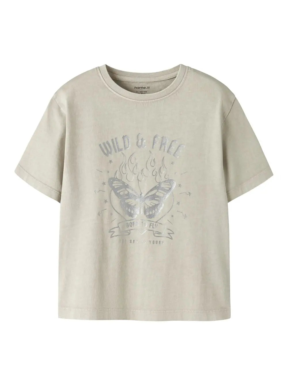 T-shirt Name It BJANTA SS NREG BOX Bambina - Beige