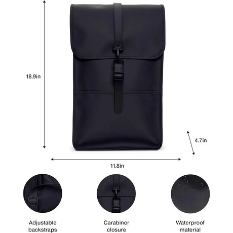 Zaino RAINS Unisex Nero RAINS  Angolo dello Sport