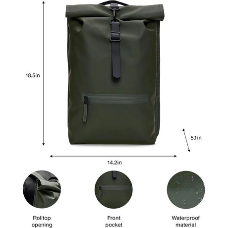 Zaino RAINS Unisex Verde RAINS  Angolo dello Sport