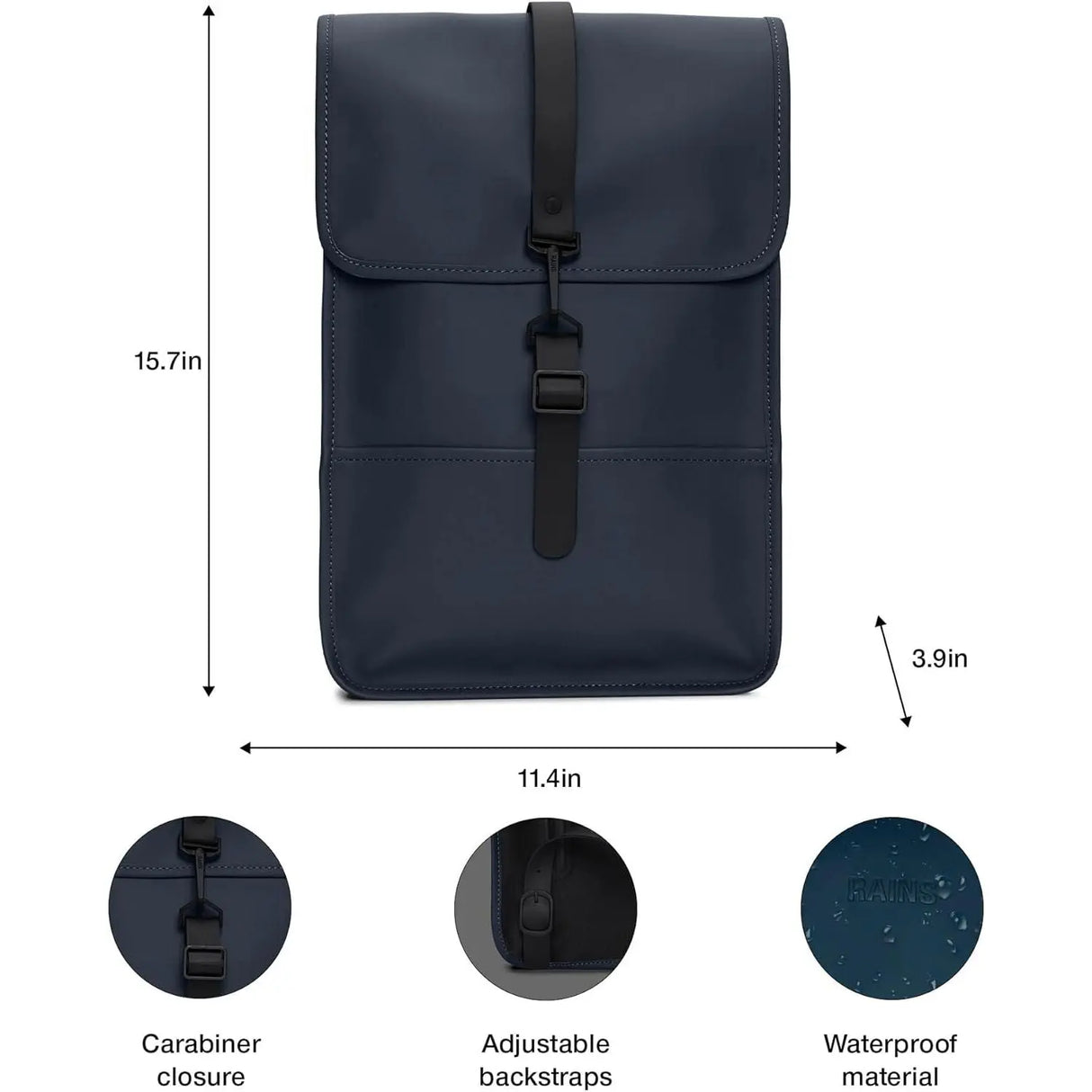 Zaino Rains Unisex Mini Navy Rains Angolo dello Sport