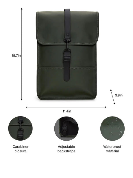 Zaino Rains Unisex Mini Verde Rains  Angolo dello Sport