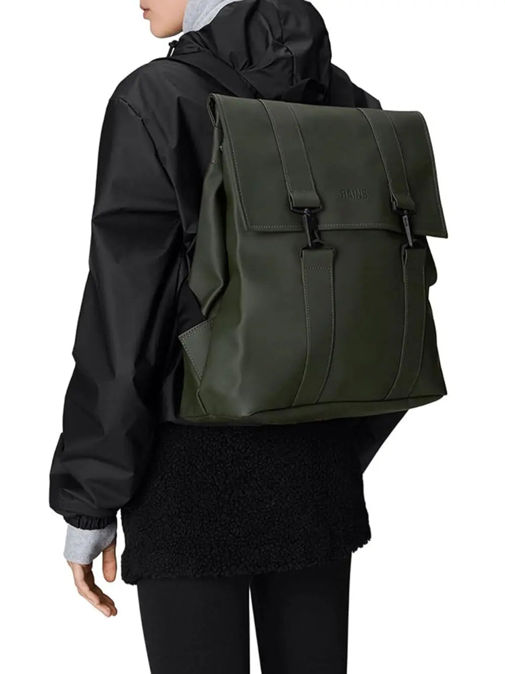 Zaino Rains Unisex Msn Verde Rains Angolo dello Sport