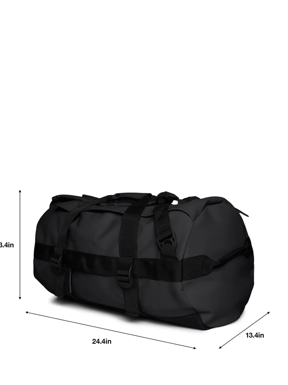 Zaino Rains Unisex Texel Duffel Nero Rains Angolo dello Sport