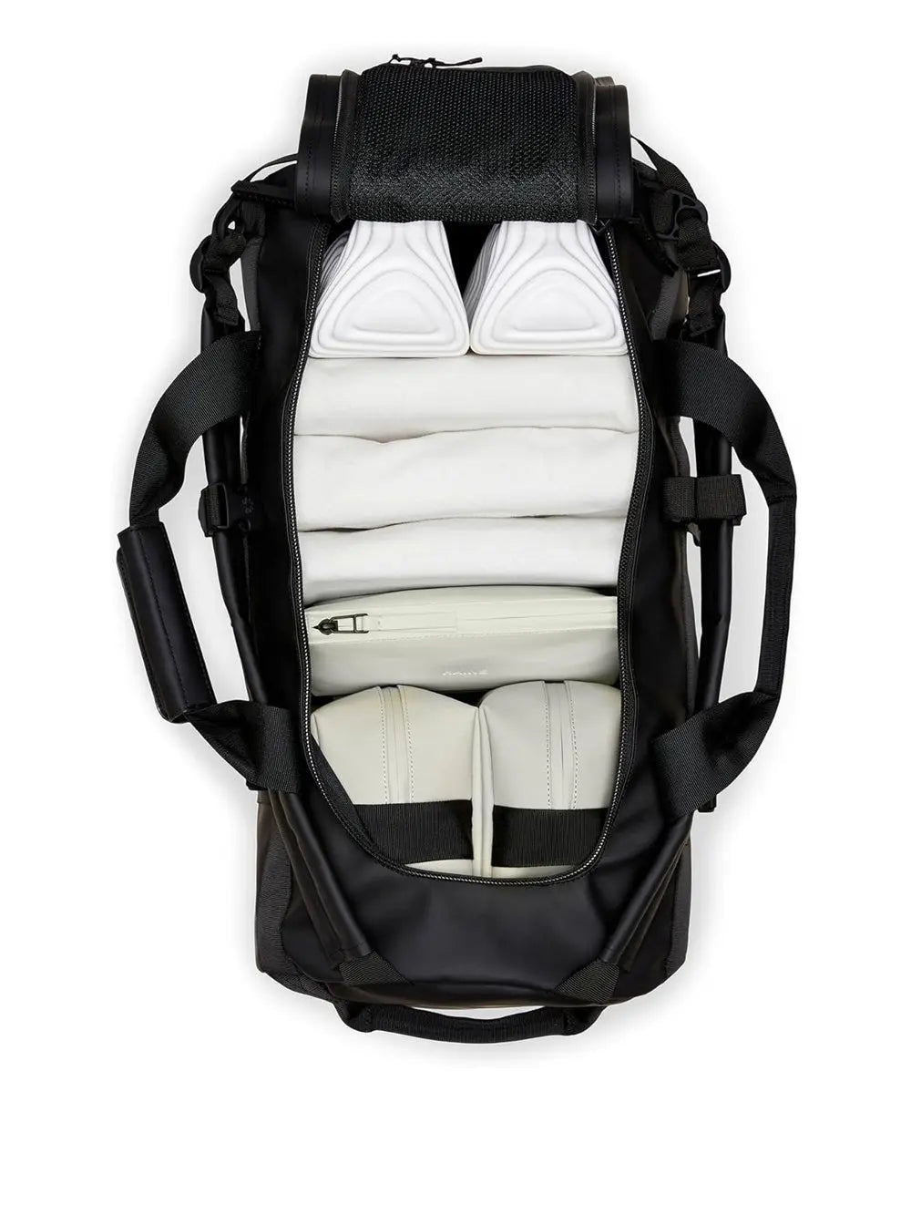 Zaino Rains Unisex Texel Duffel Nero Rains Angolo dello Sport