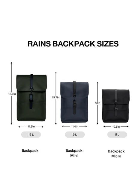 Zaino Rains Unisex Verde Rains  Angolo dello Sport