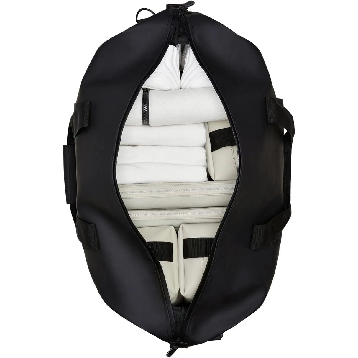 Borsa RAINS Unisex hilo weekend bag large Nero