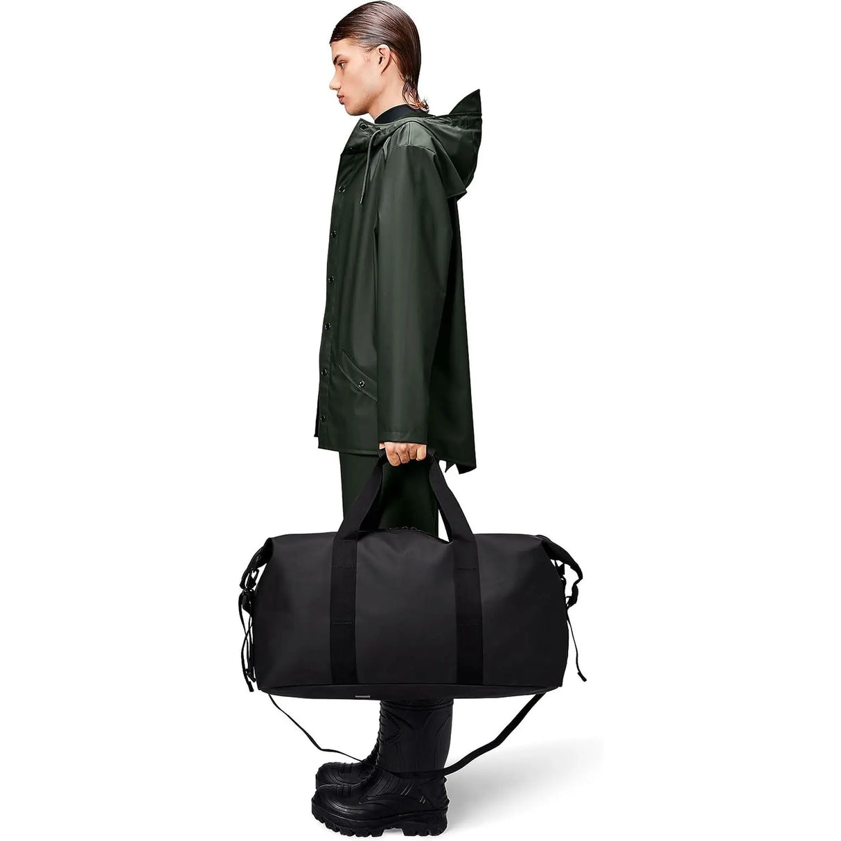 Borsa RAINS Unisex hilo weekend bag large Nero