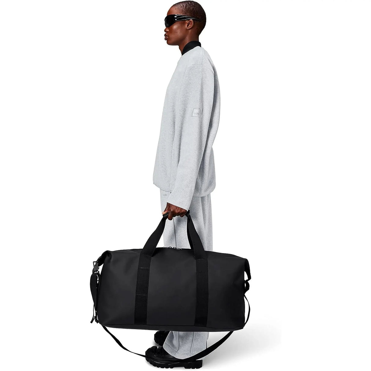 Borsa RAINS Unisex hilo weekend bag large Nero