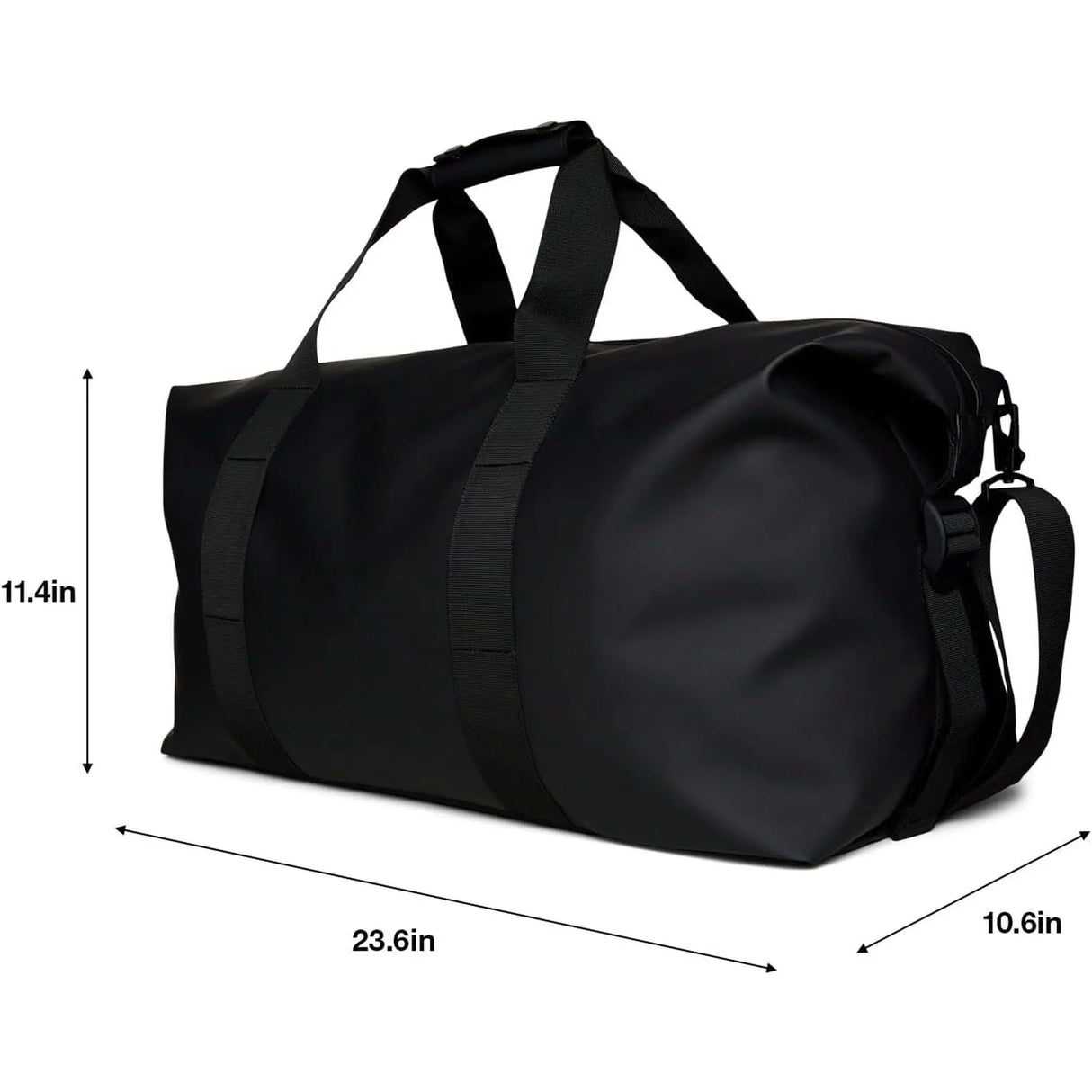 Borsa RAINS Unisex hilo weekend bag large Nero