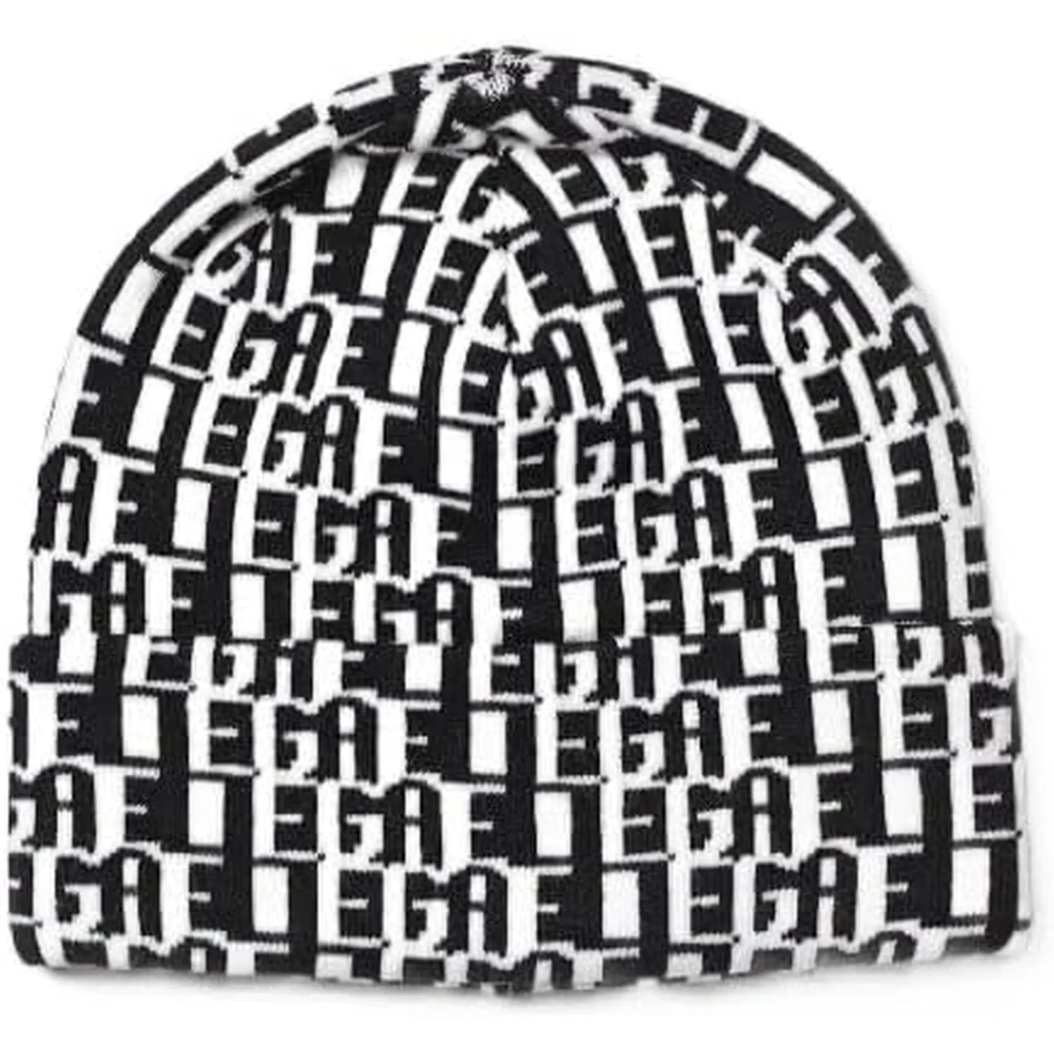 Cappello GAELLE Donna JACQUARD LOGO Bianco e Nero