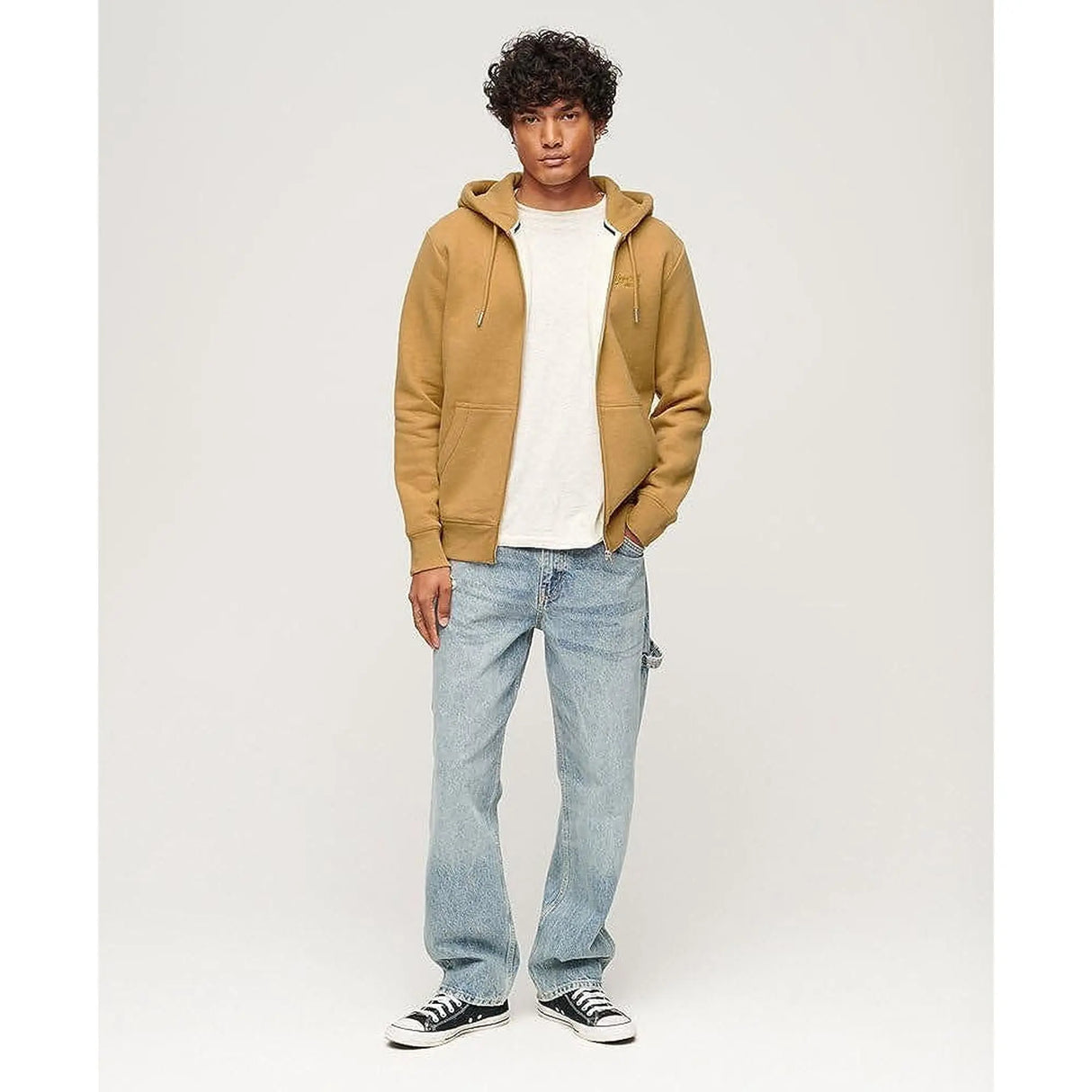 Felpa SUPERDRY Uomo ESSENTIAL LOGO ZIP Giallo