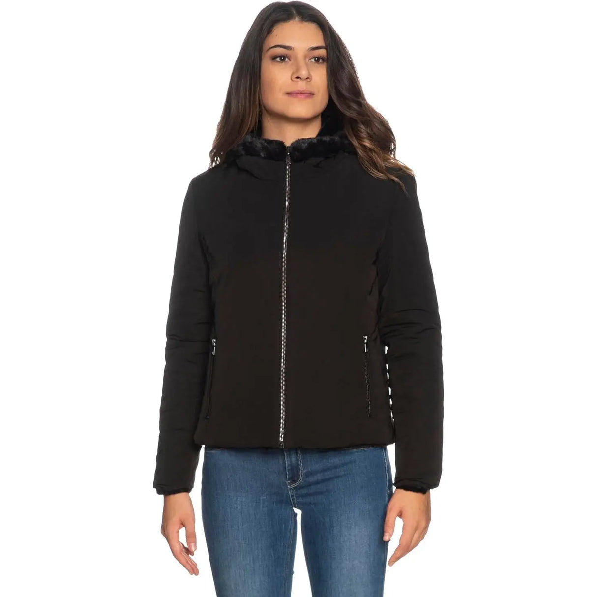 Giubbotto CIESSE PIUMINI Donna ALBA - ECO REVERSIBLE Nero