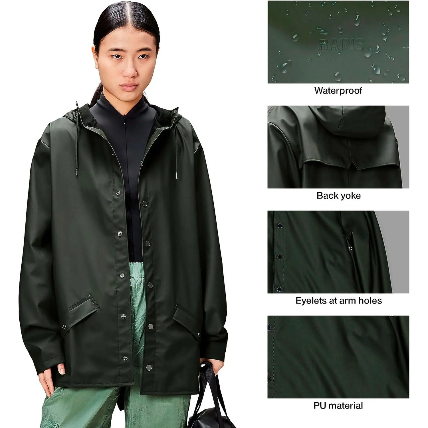 Impermeabile RAINS Unisex jacket Verde
