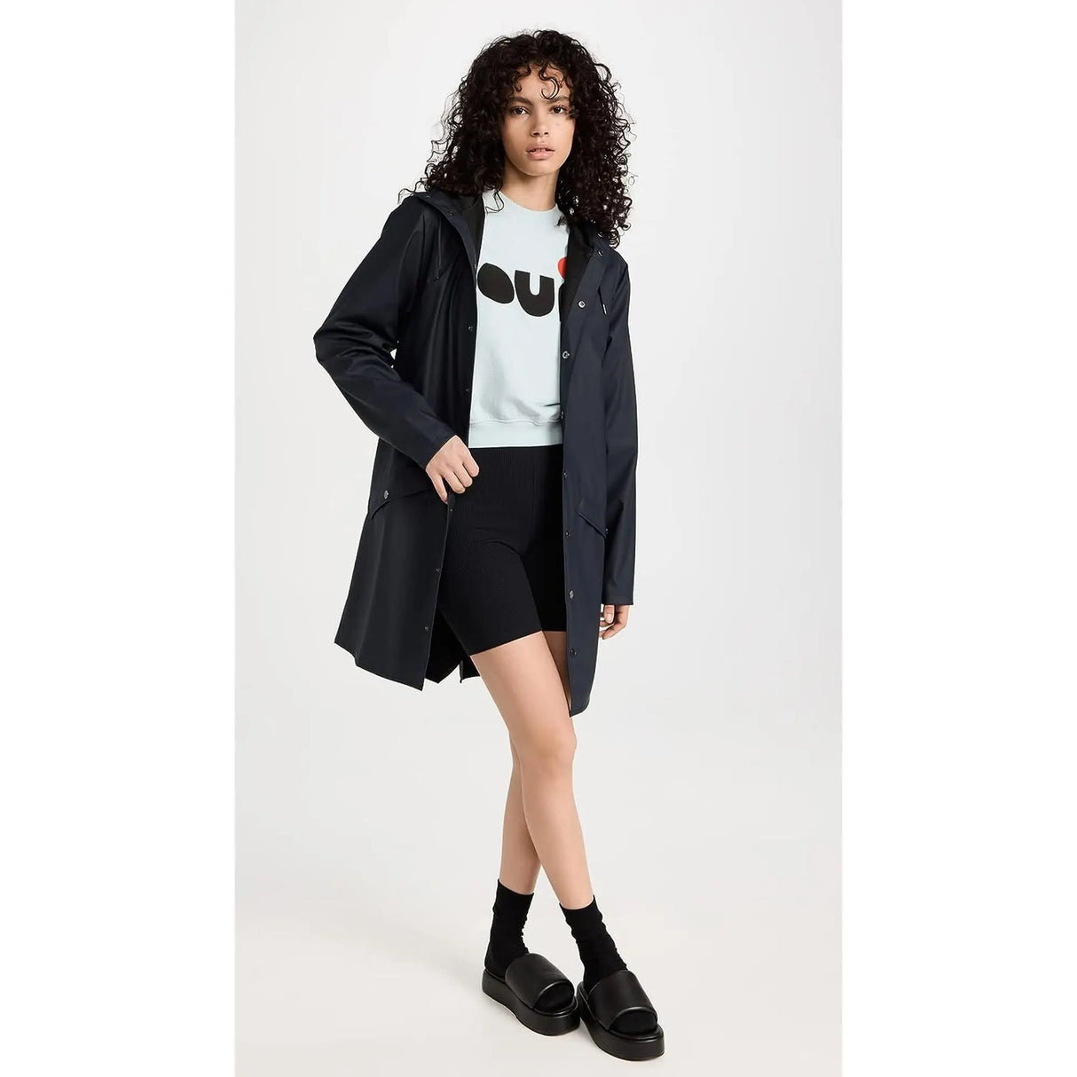 Impermeabile RAINS Unisex long jacket Navy