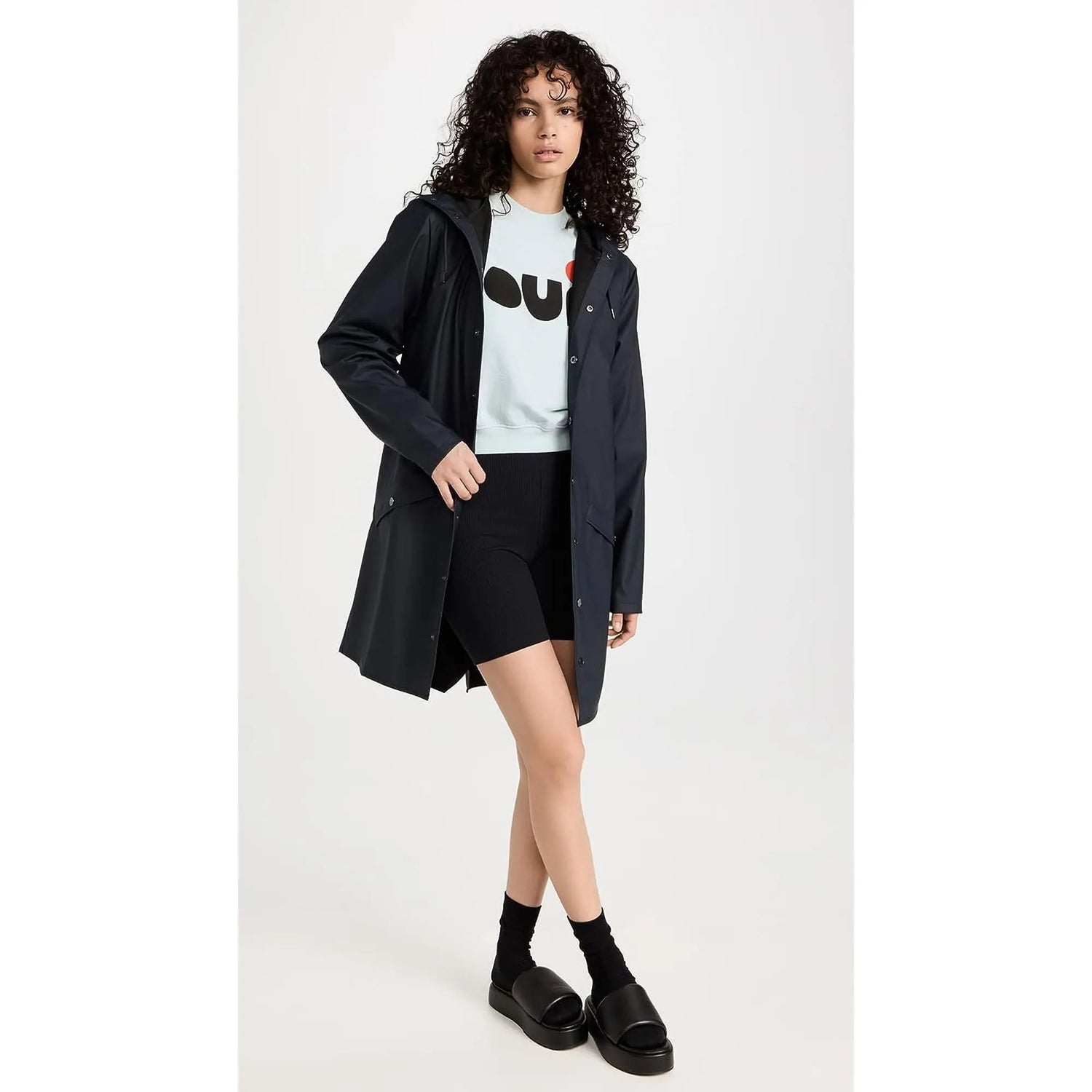 Impermeabile RAINS Unisex long jacket Navy