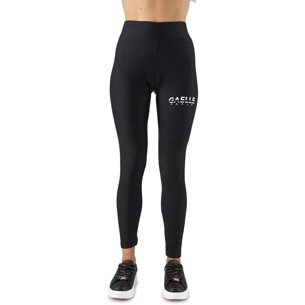 Leggings GAELLE Donna LYCRA STAMPA LOGO LATERALE Nero