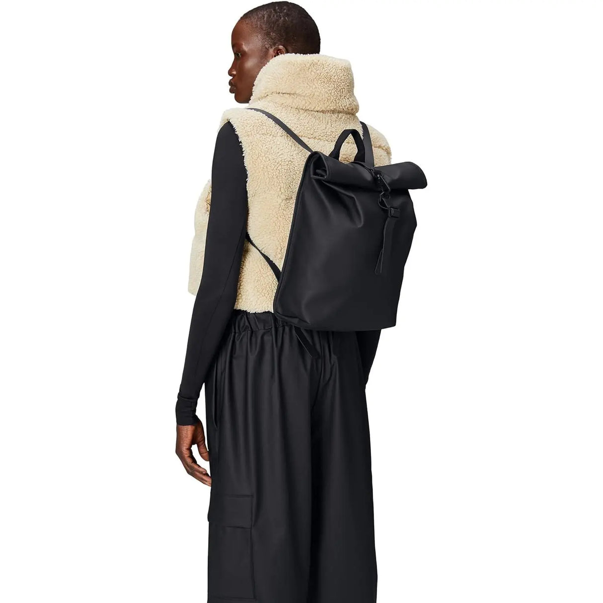 Marsupio RAINS Unisex rolltop rucksack mini Nero