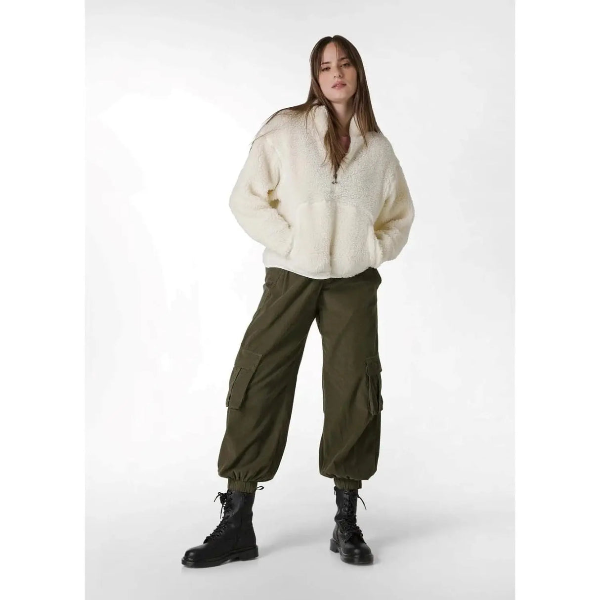 Pantalone DEHA Donna CARGO VELLUTO Verde