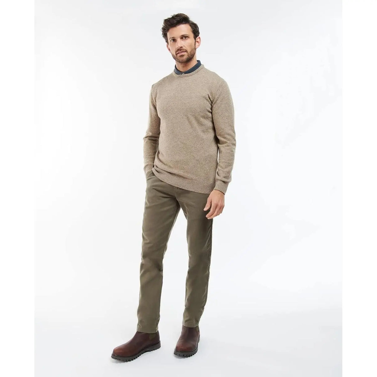 Pullover BARBOUR Uomo essential l/wool Avorio