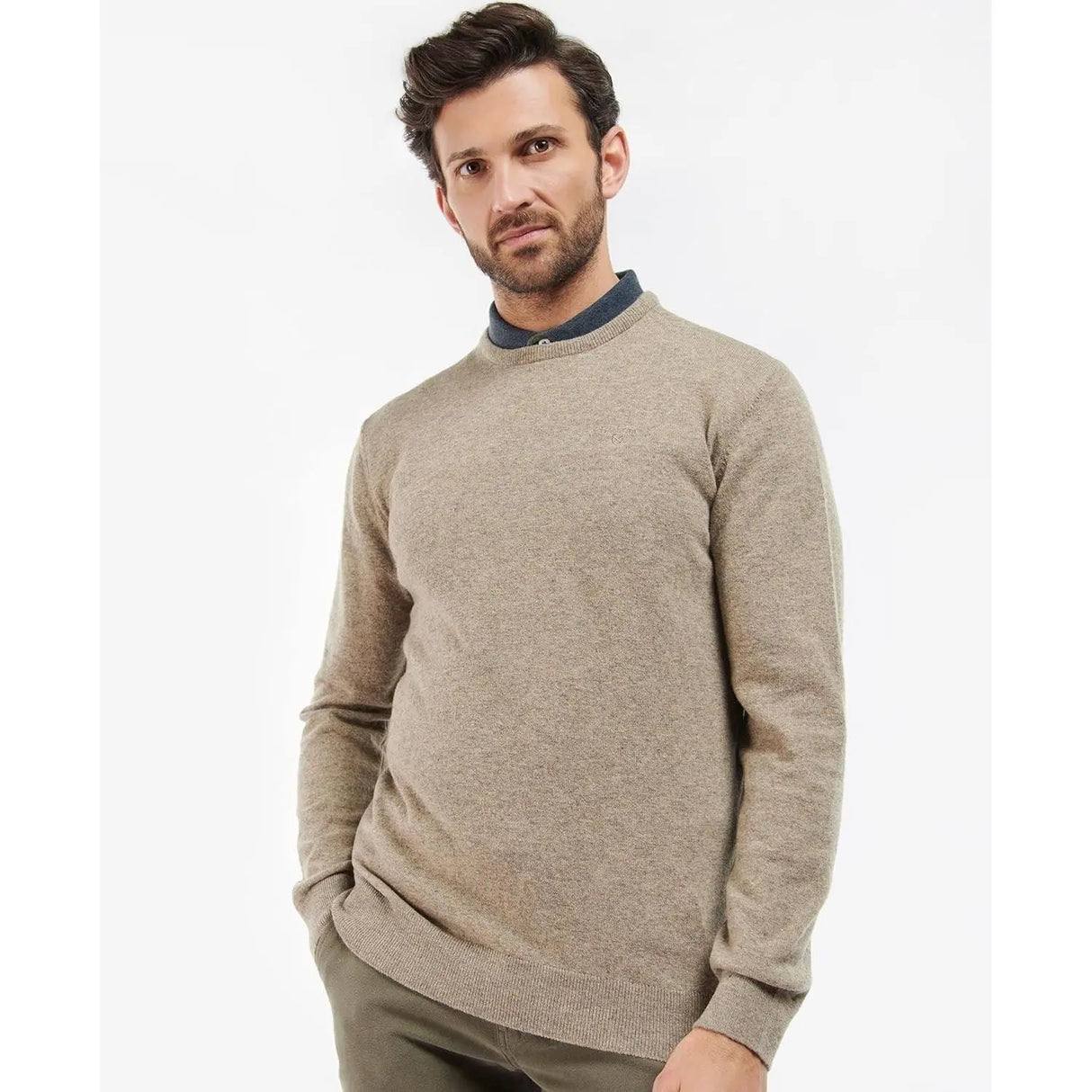 Pullover BARBOUR Uomo essential l/wool Avorio