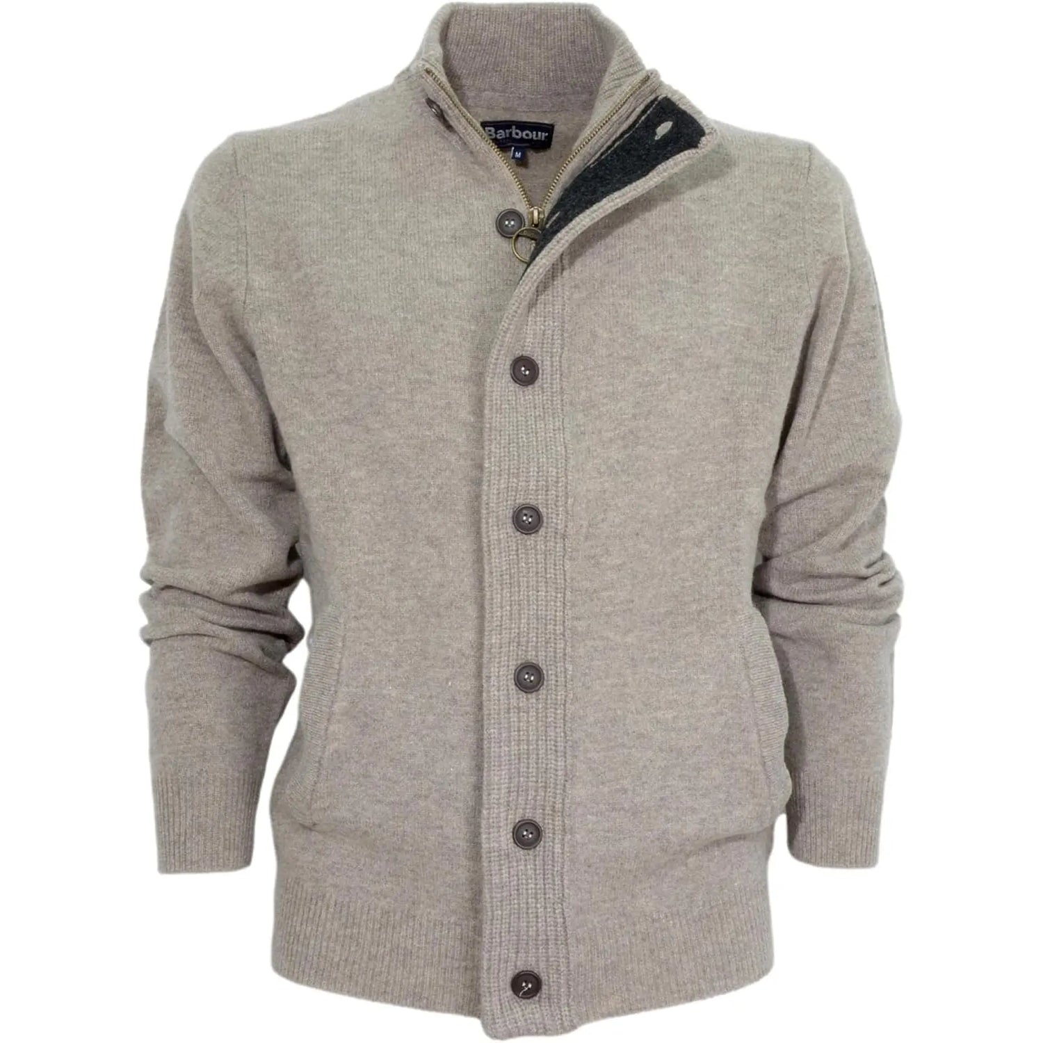 Pullover BARBOUR Uomo essential patch zip Beige