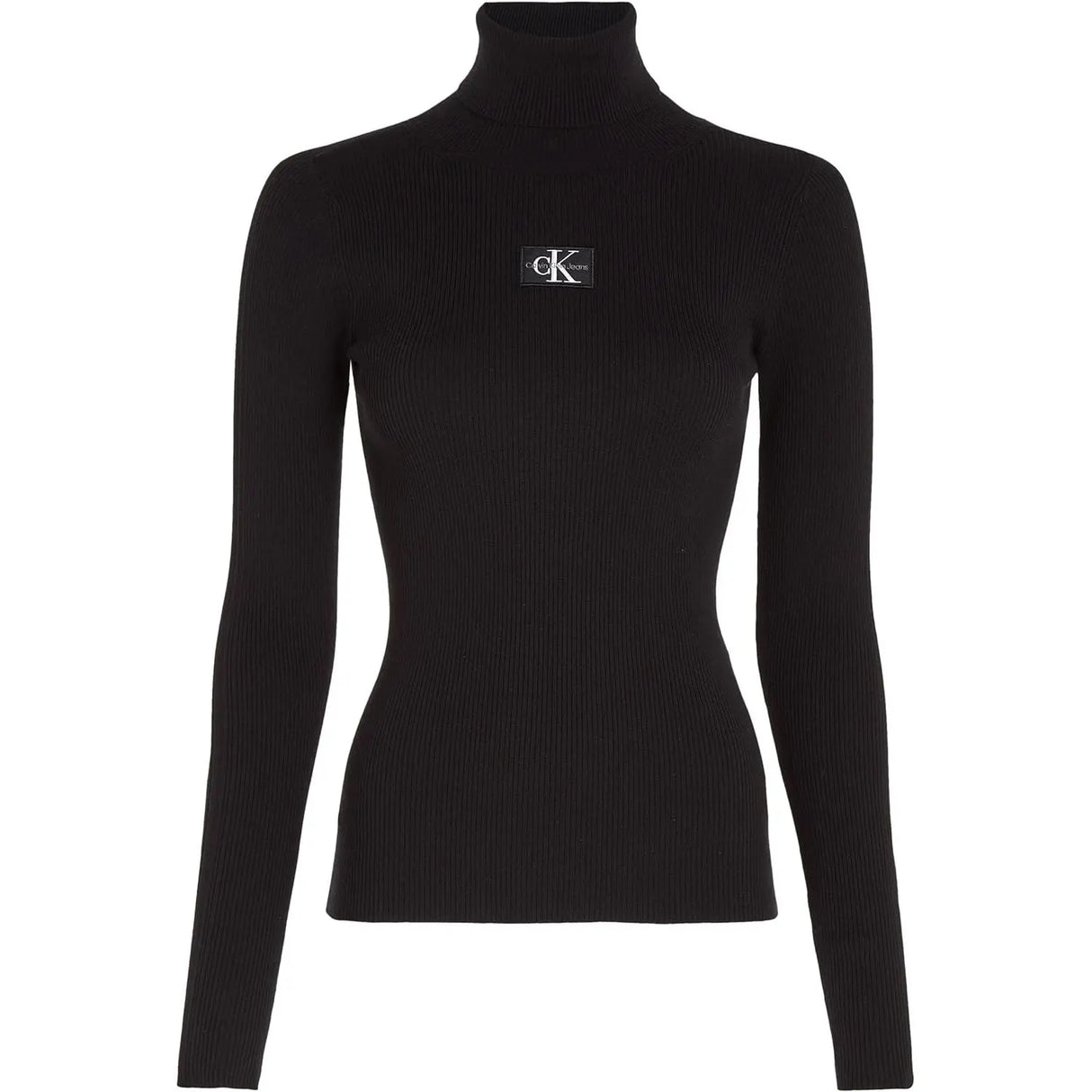 Pullover CALVIN KLEIN Donna badge roll neck Nero
