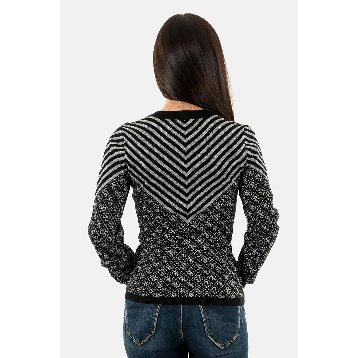 Felpa GUESS Donna LS RN RENEE Nero