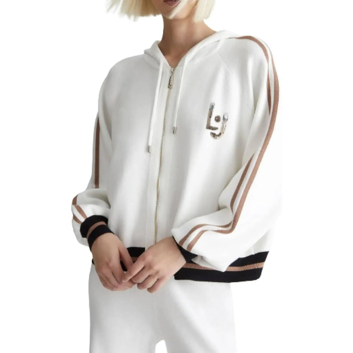Pullover LIU JO Donna MAGLIA ZIPPATA M/L Bianco