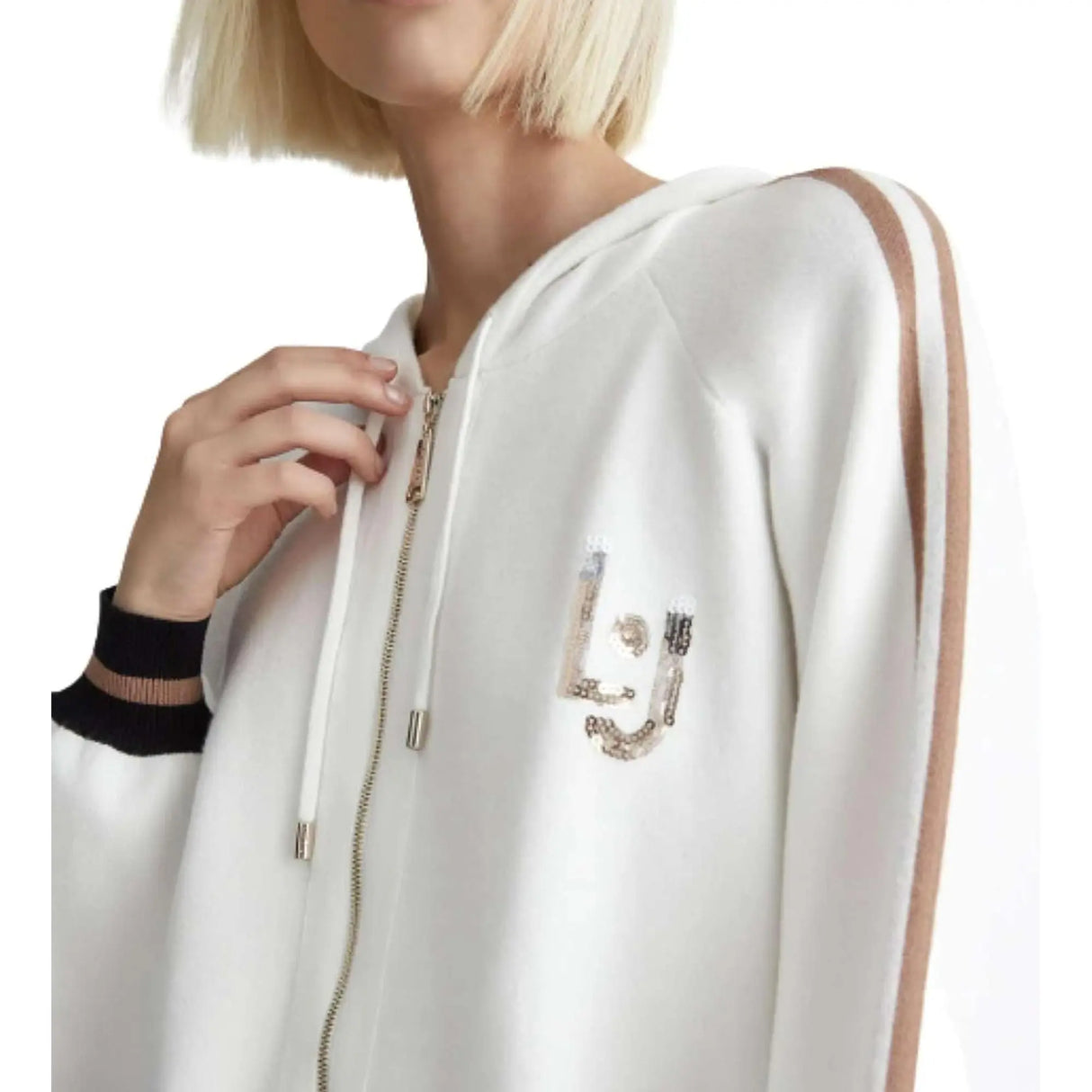 Pullover LIU JO Donna MAGLIA ZIPPATA M/L Bianco