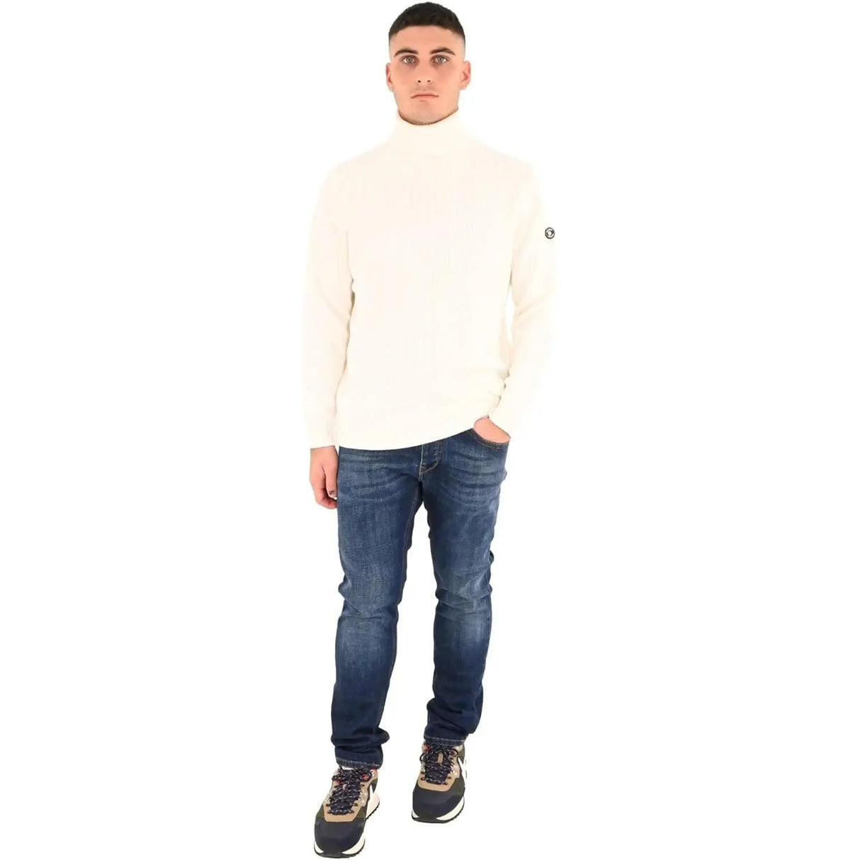 Pullover MARKUP Uomo D/V F.7 COSTA INGLESE TECH COMBED COTTON Bianco