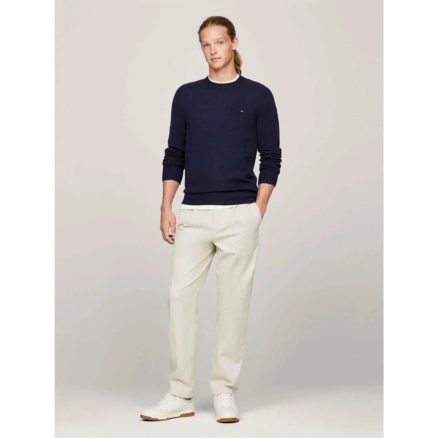 Pullover TOMMY HILFIGER Uomo MULTI HTR MERINO CRE Blu