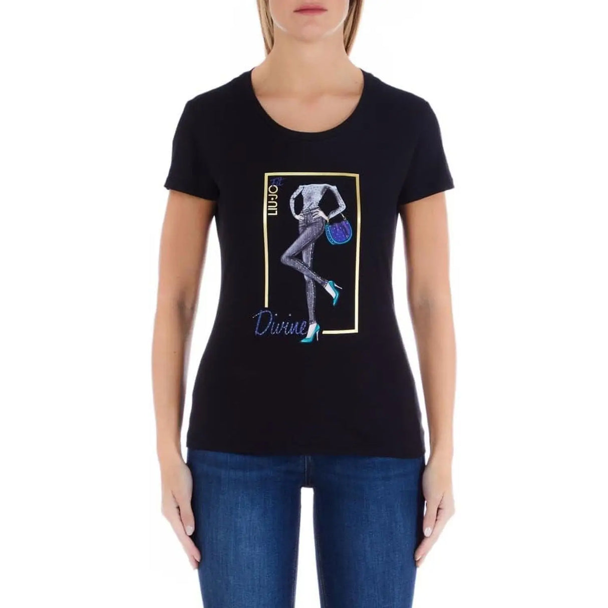 T-shirt LIU JO Donna moda mc Nero